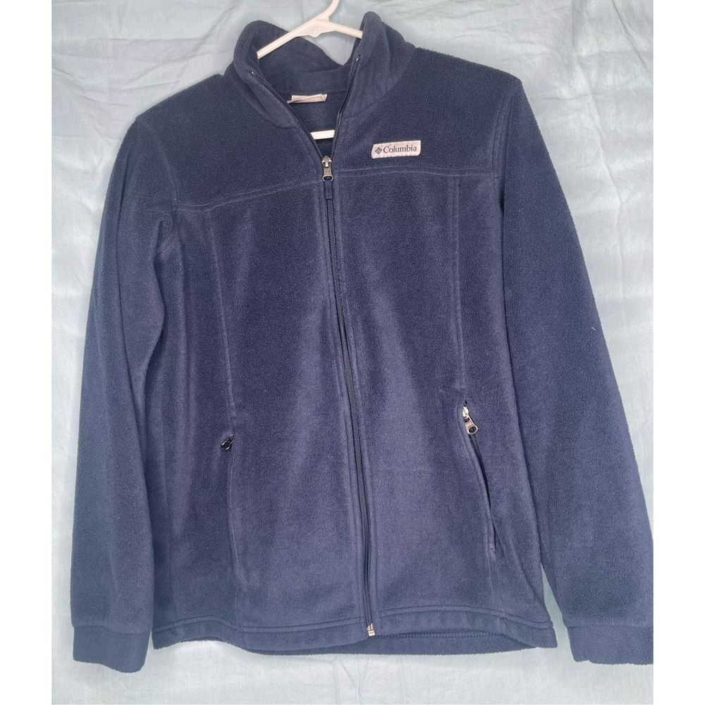 Youth Columbia Full zip fleece jacket Large (14-16) navy Blue